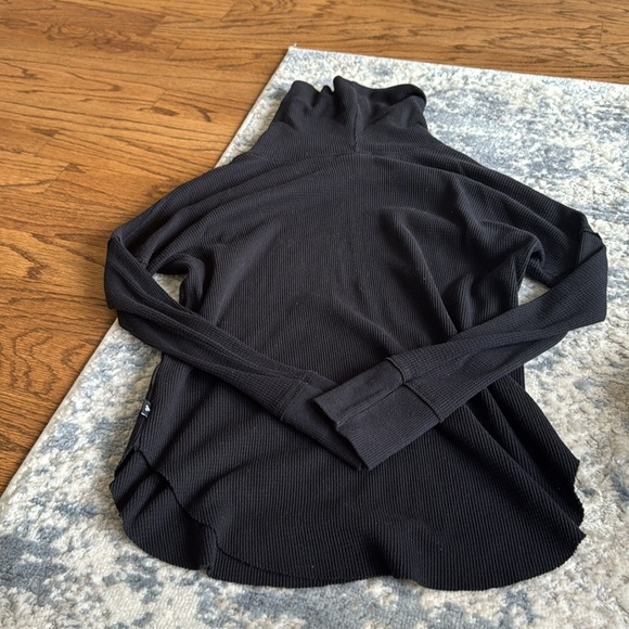 TNA black waffle turtle neck long sleeve shirt - Picture 5 of 5